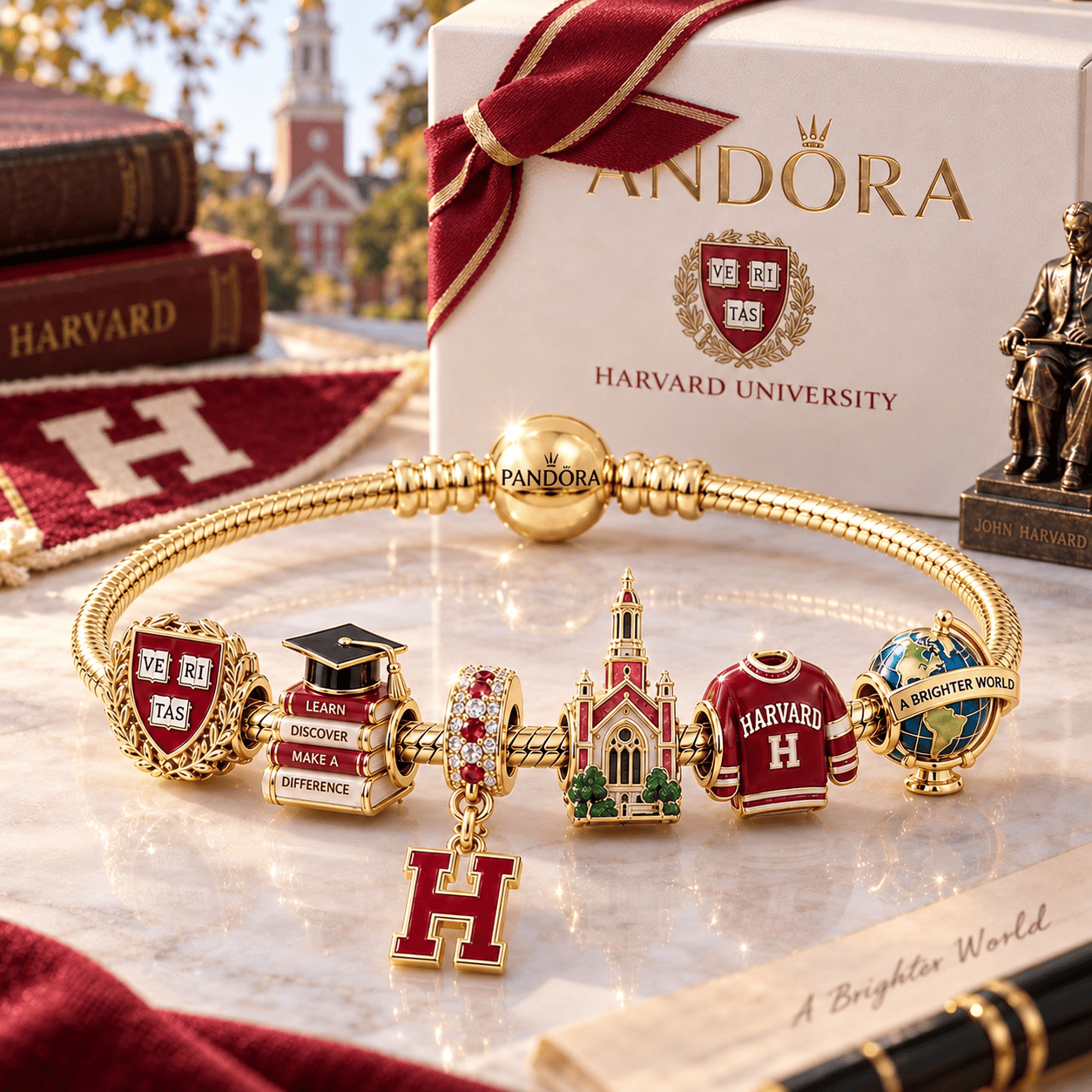 HVU Gold Charm Bracelet Set VTH