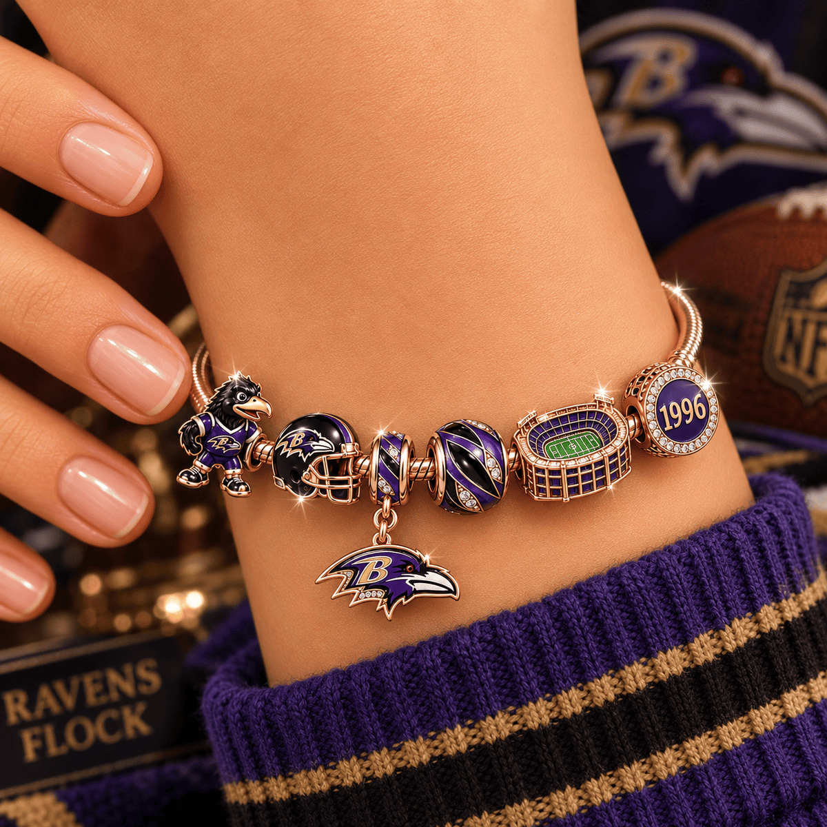 BTR Gold Charm Bracelet Set NHVH
