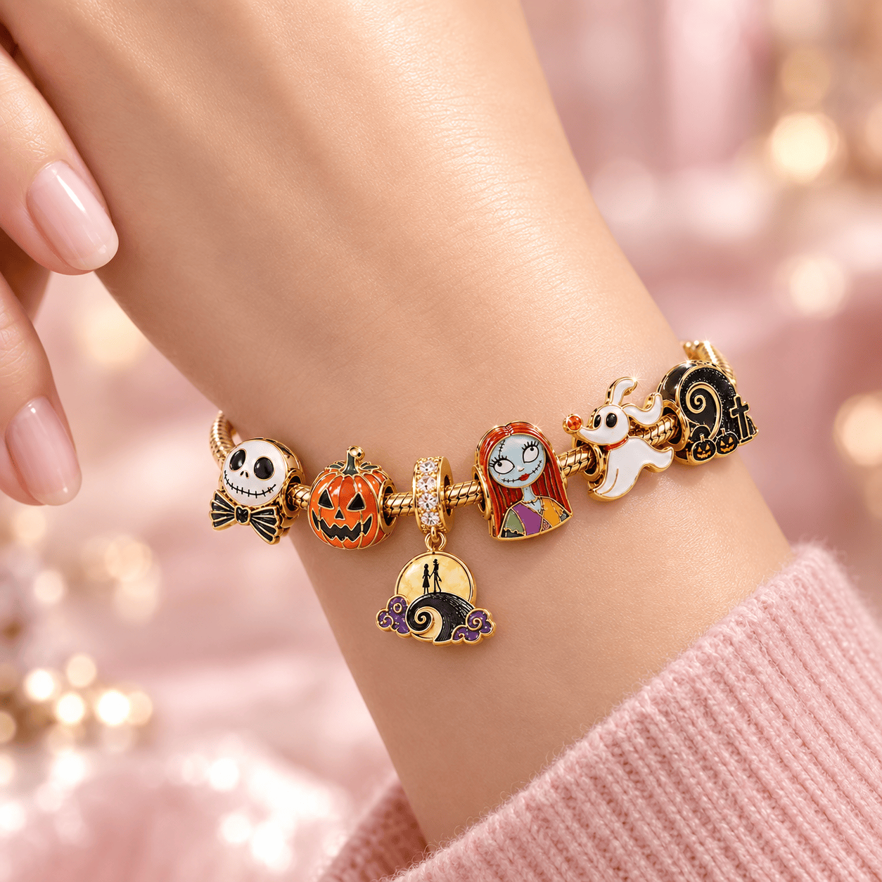 TNBC Gold Charm Bracelet Set VTH