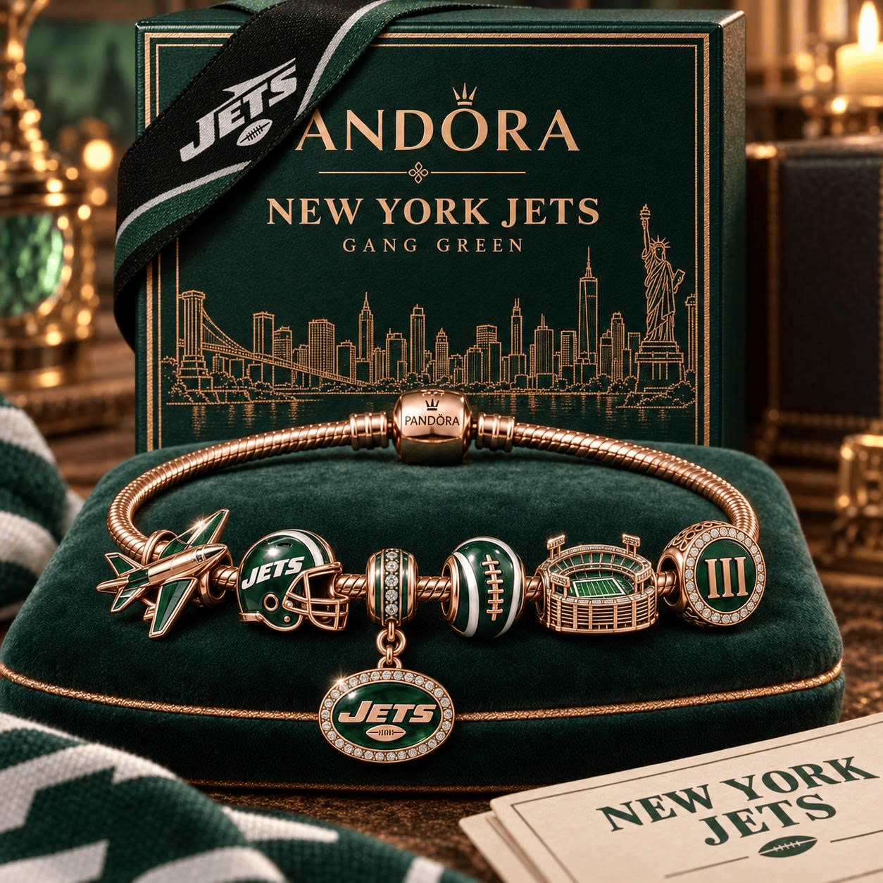 NYJ Gold Charm Bracelet Set NHVH