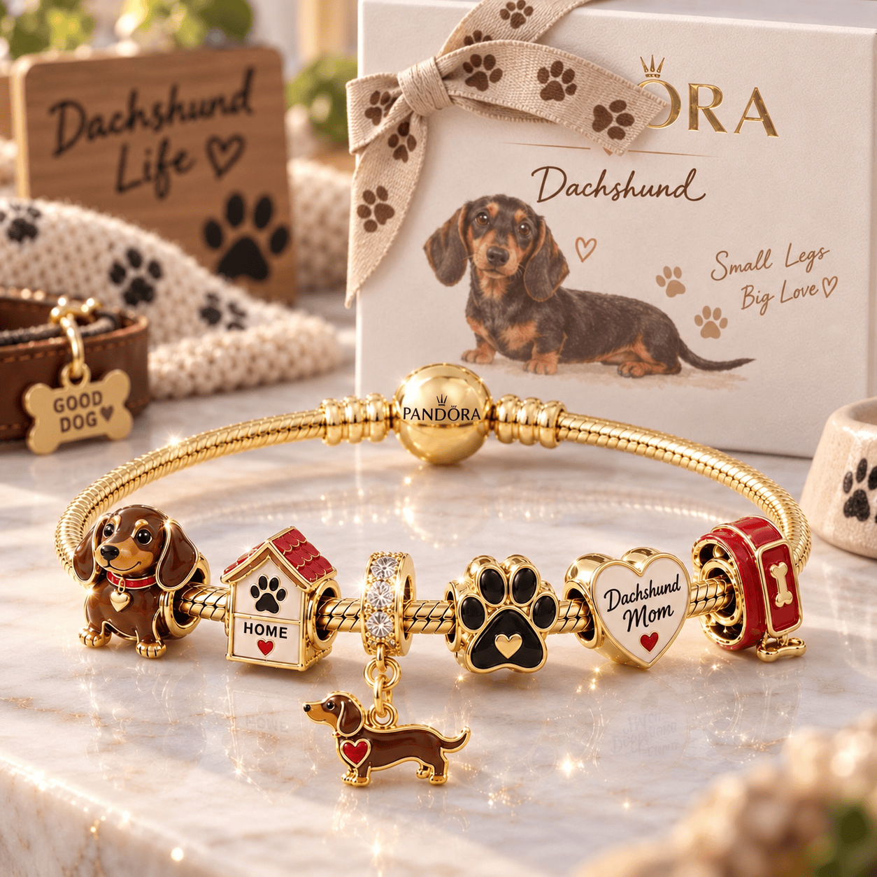 DSH Gold Charm Bracelet Set VTH