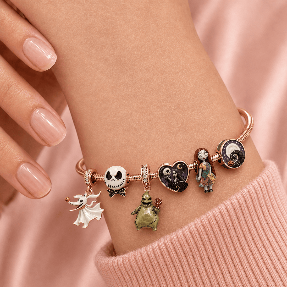 TNBC Rose Gold Charm Bracelet Set TMH