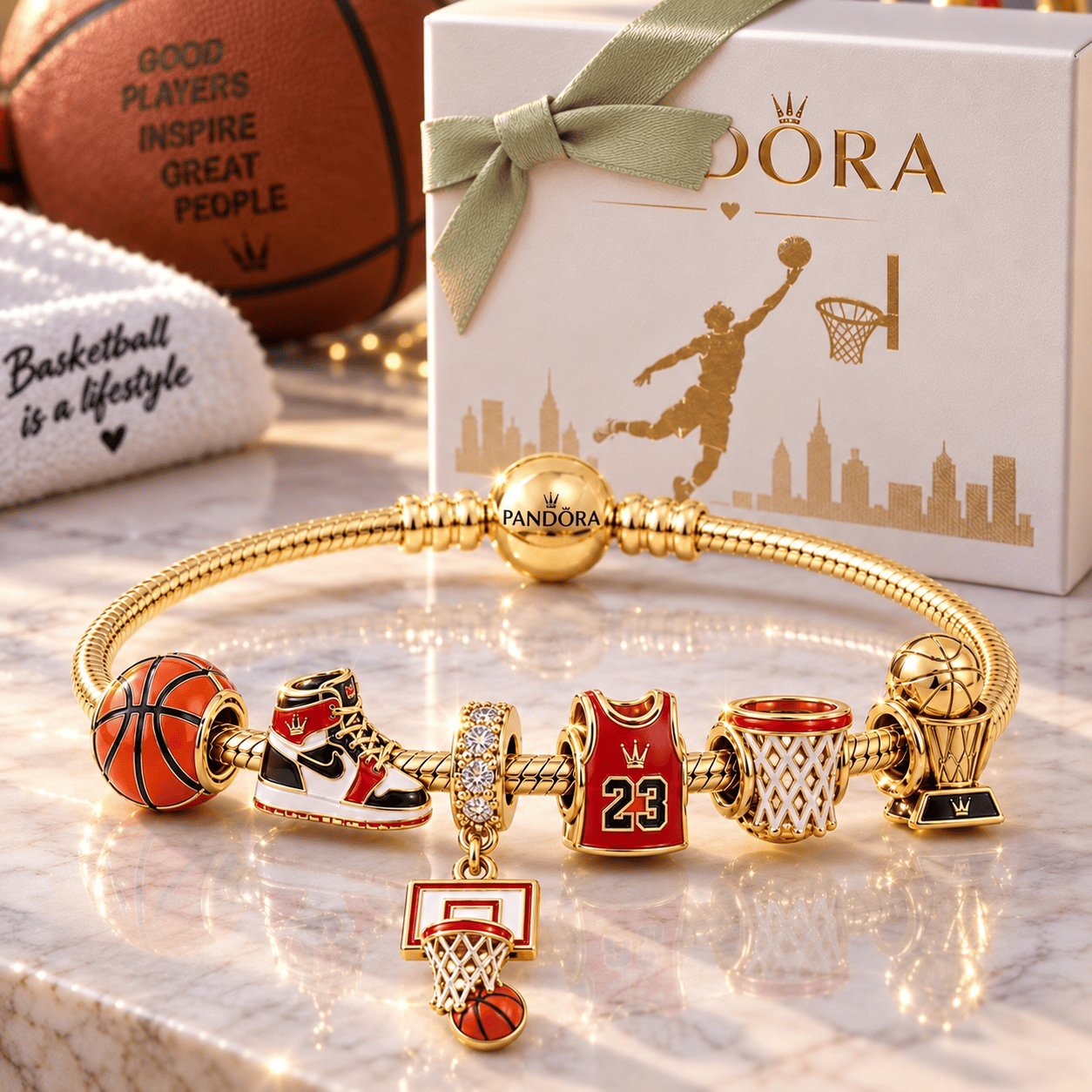BKB Gold Charm Bracelet Set VTH