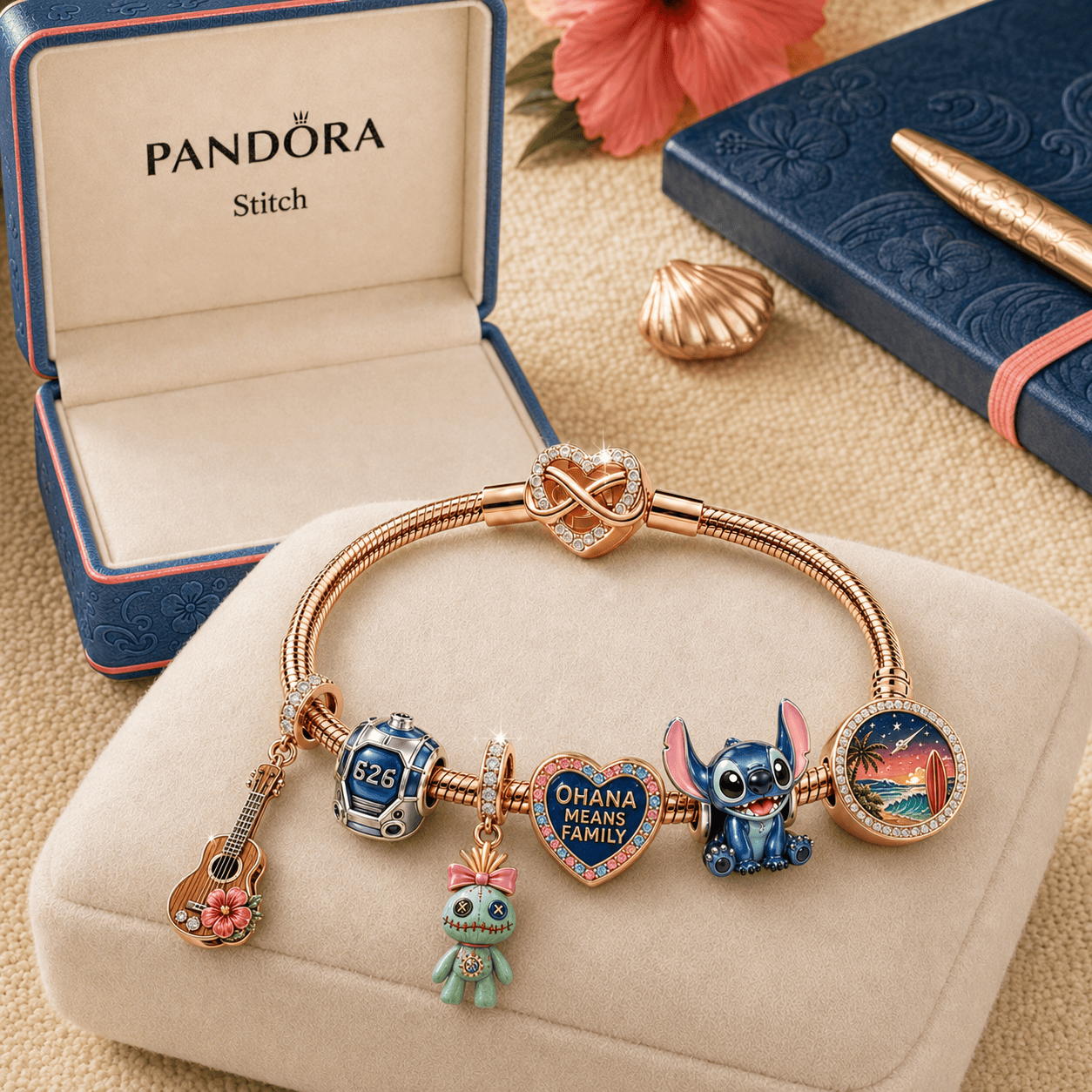 STC Rose Gold Charm Bracelet Set TMH