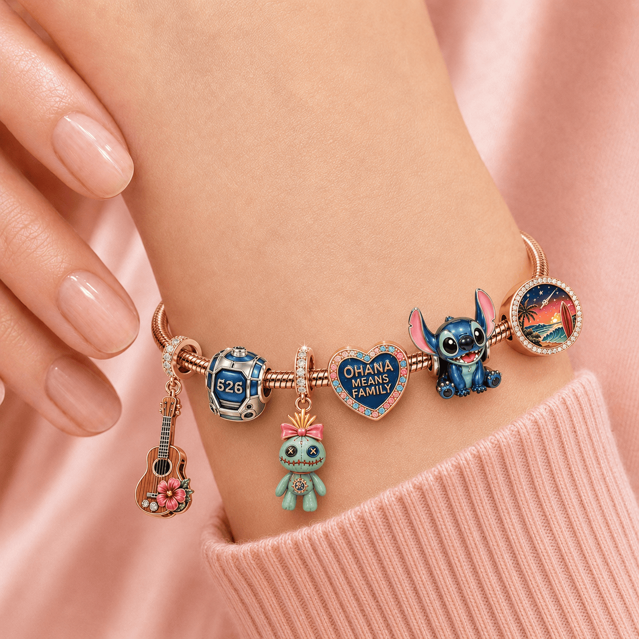 STC Rose Gold Charm Bracelet Set TMH