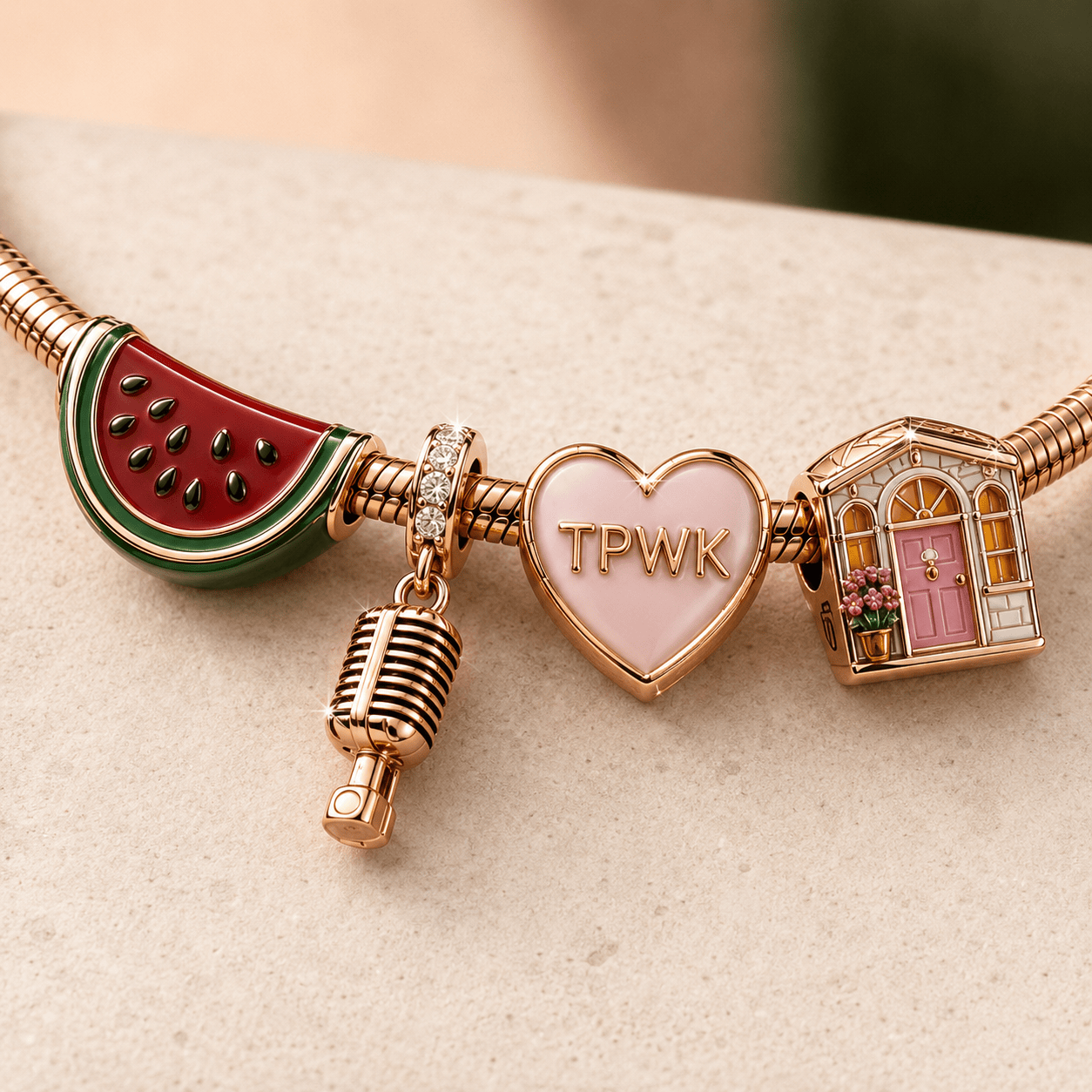 HSL Rose Gold Charm Bracelet Set TMH