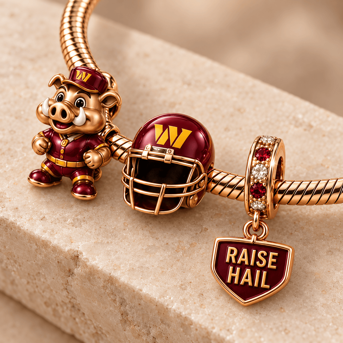 WCD Rose Gold Charm Bracelet Set TMH