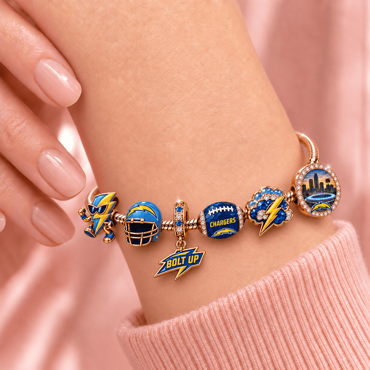LAC Rose Gold Charm Bracelet Set TMH