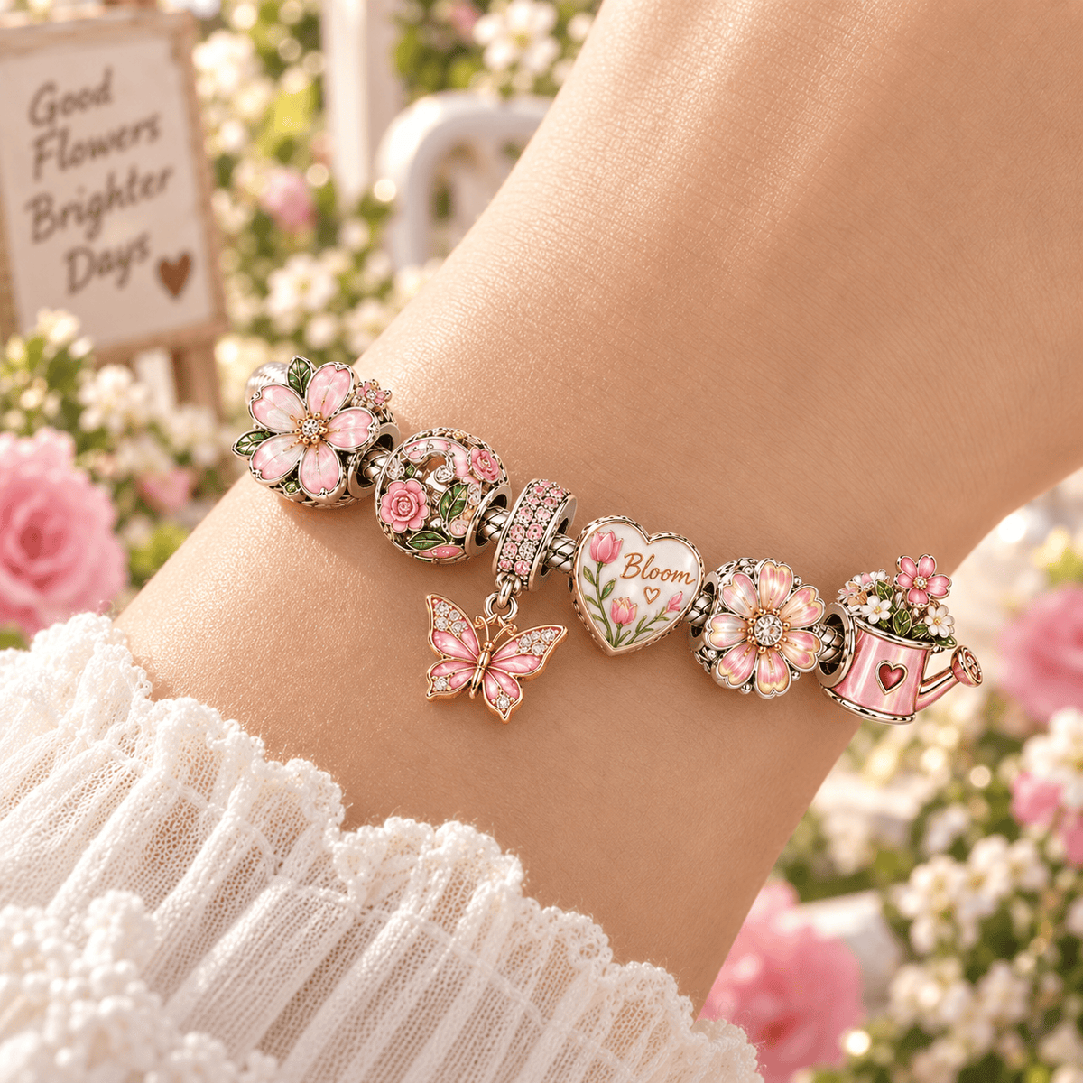 FLG Silver Charm Bracelet Set TTN