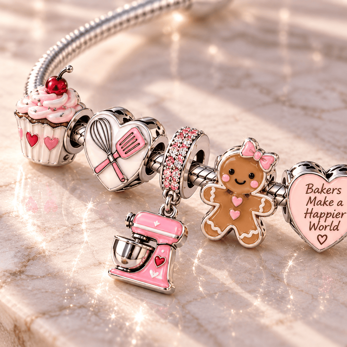 BKG Silver Charm Bracelet Set TTN