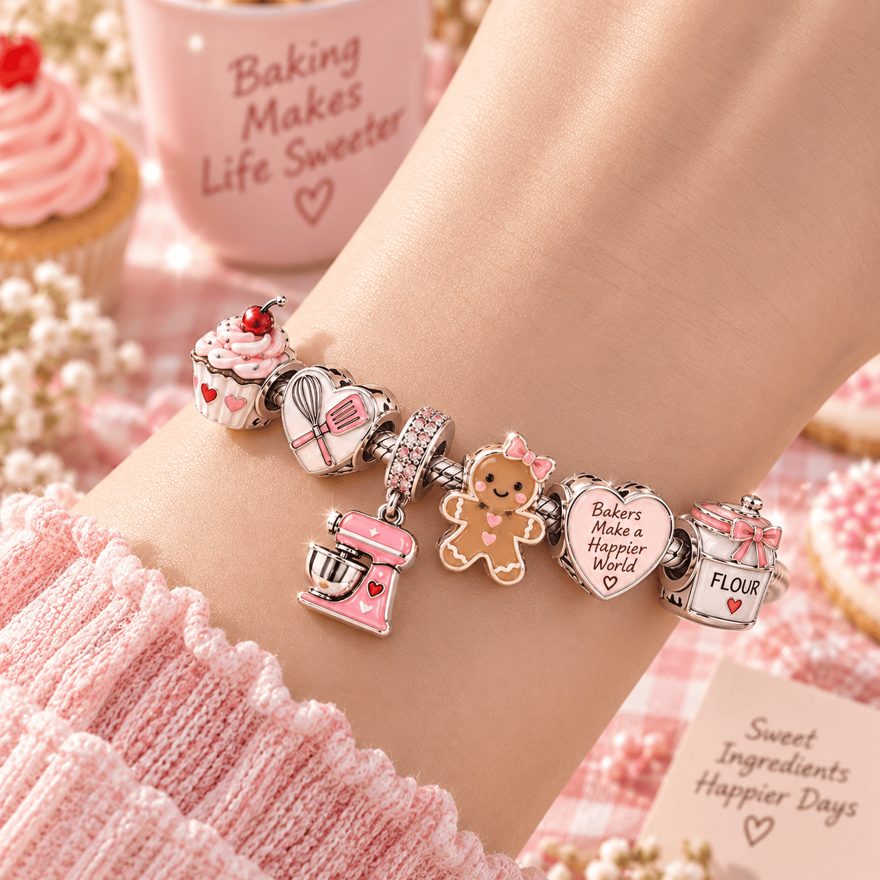 BKG Silver Charm Bracelet Set TTN