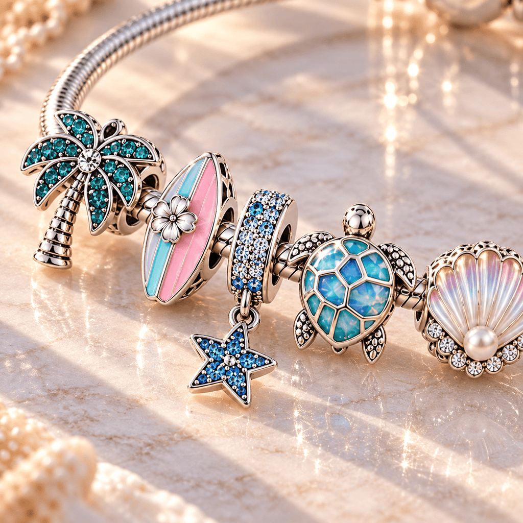 BG Silver Charm Bracelet Set TTN