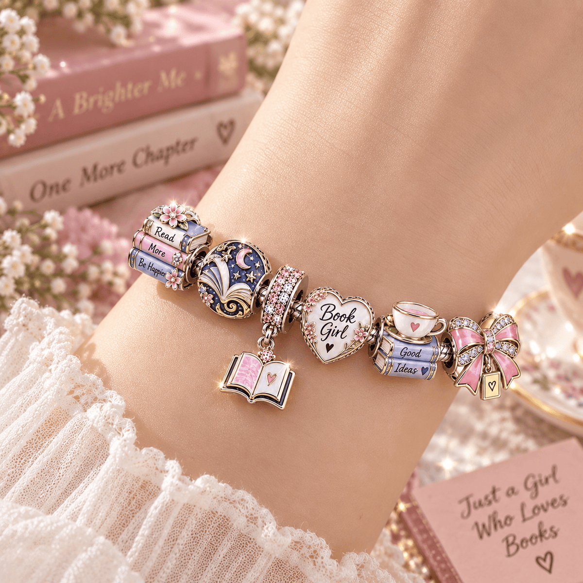BG Silver Charm Bracelet Set TTN