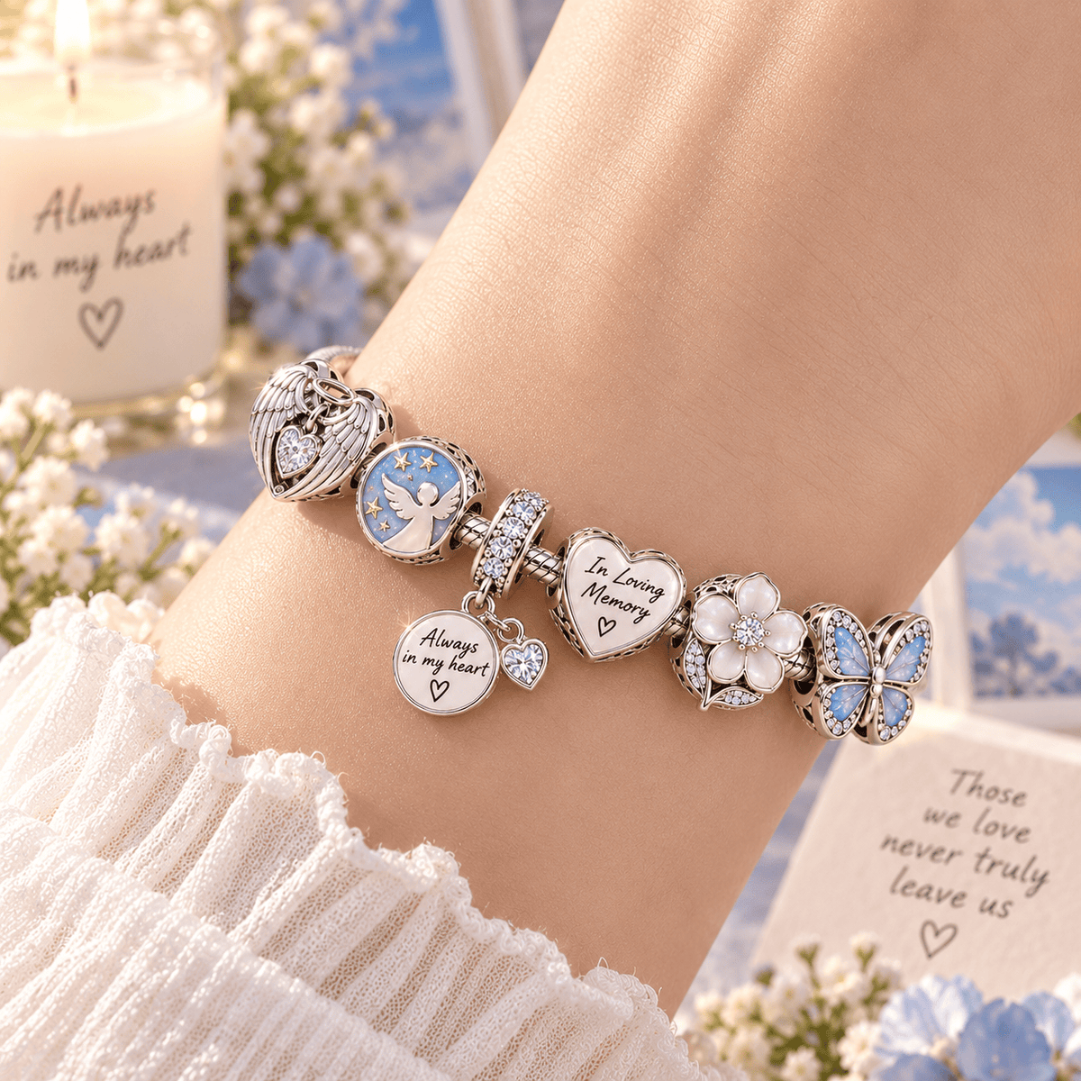 ILM Silver Charm Bracelet Set TTN