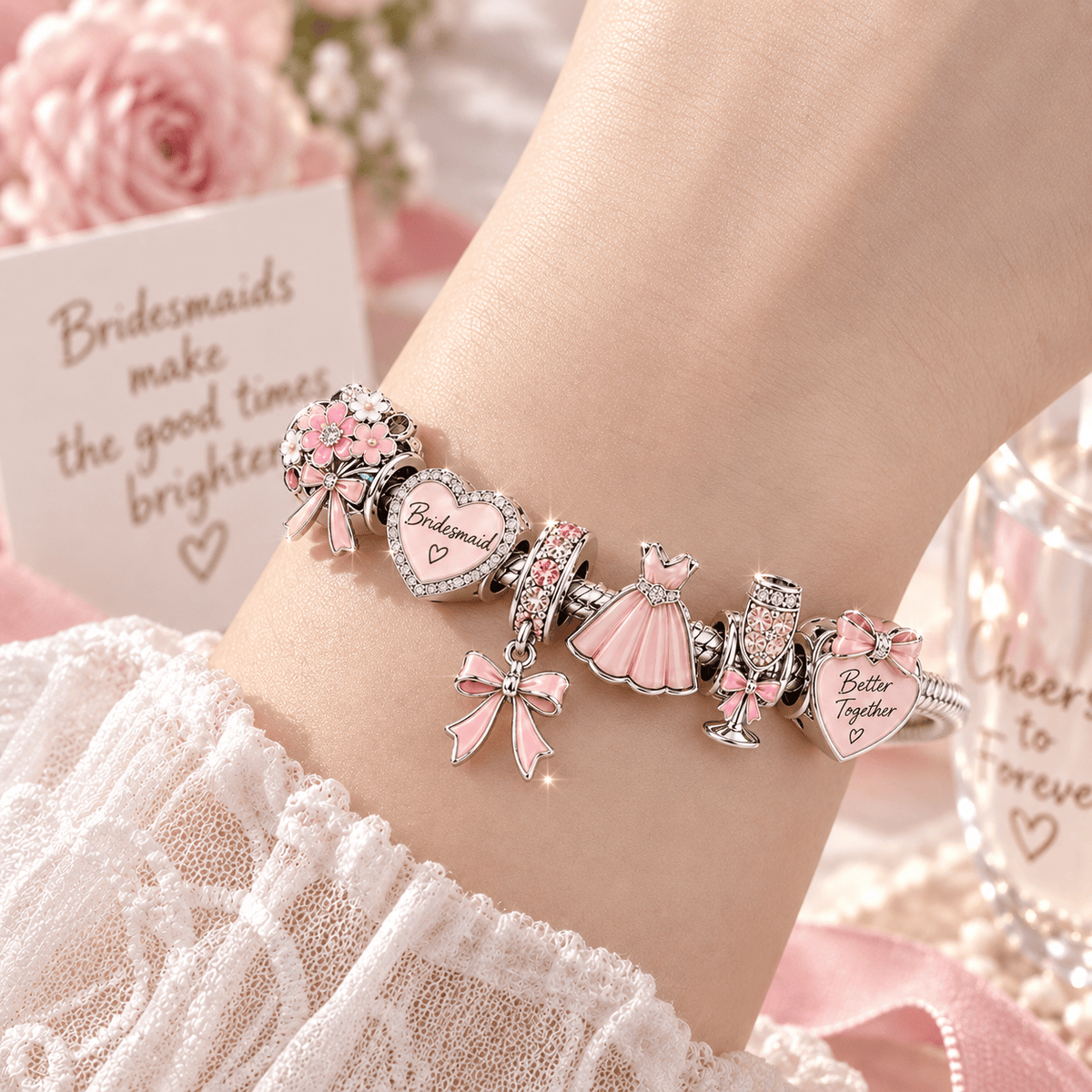 BRM Silver Charm Bracelet Set TTN