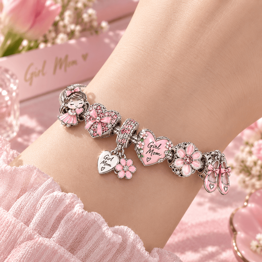 GM Silver Charm Bracelet Set TTN