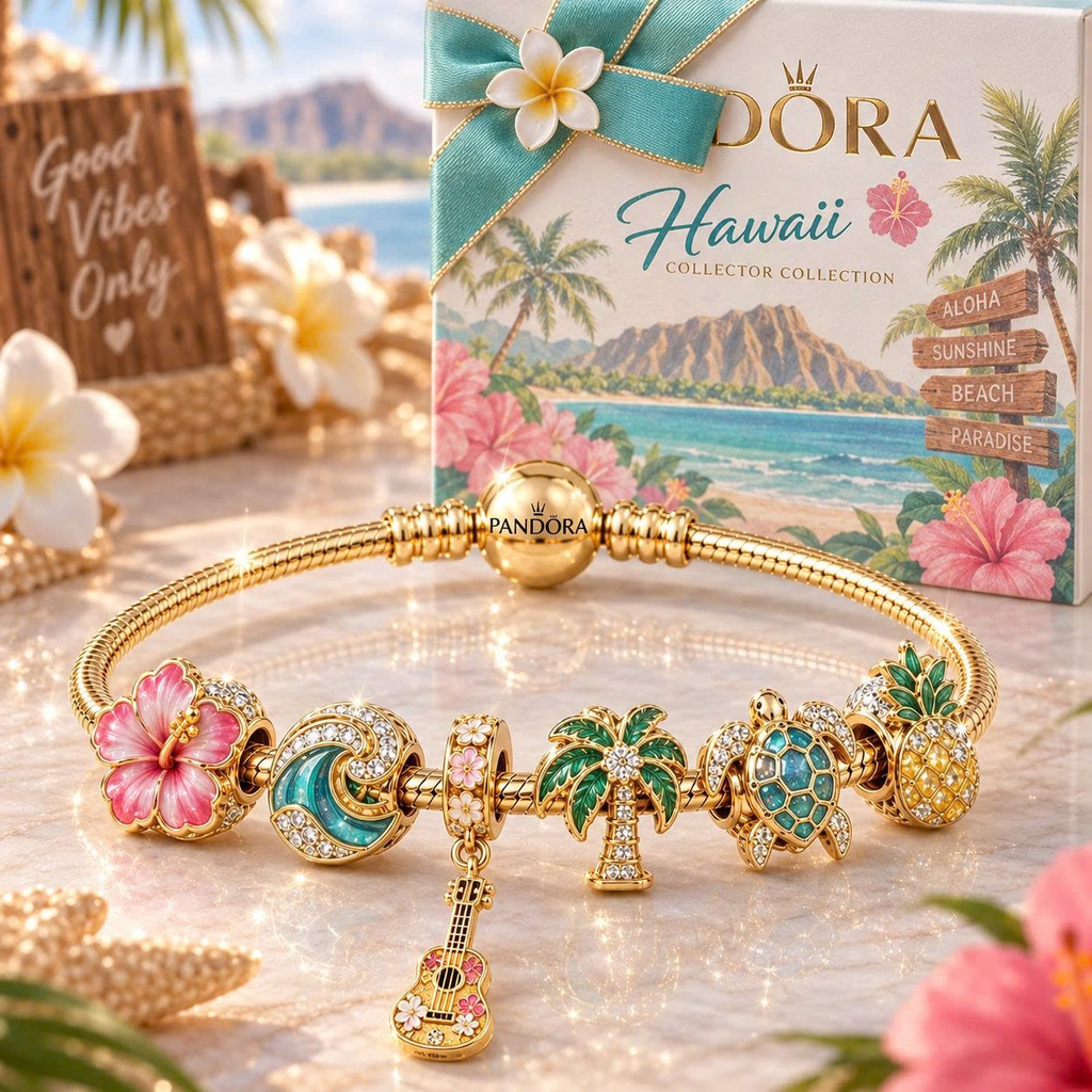 HWI Gold Charm Bracelet Set VTH