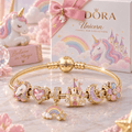 UNCN Gold Charm Bracelet Set VTH