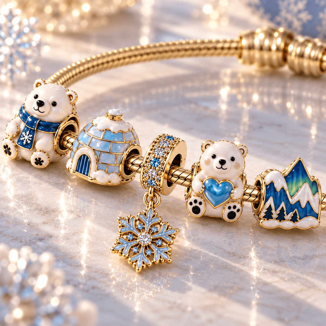 PLB Gold Charm Bracelet Set TTN