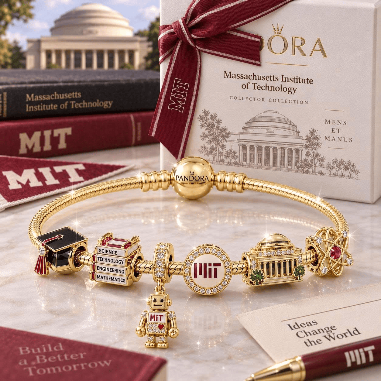 MIT Gold Charm Bracelet Set VTH