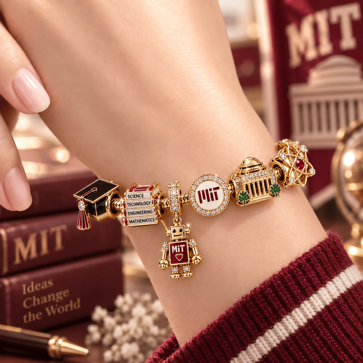 MIT Gold Charm Bracelet Set VTH