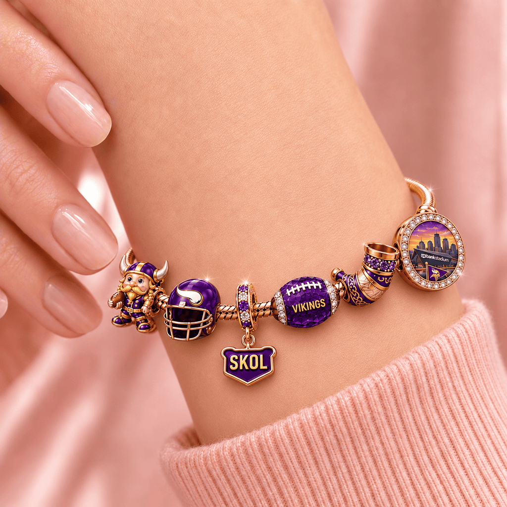 MNVK Rose Gold Charm Bracelet Set TMH