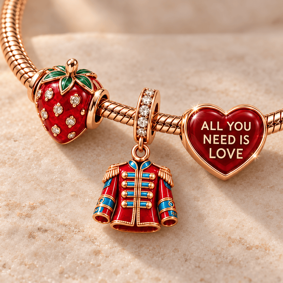 TBE Rose Gold Charm Bracelet Set TMH