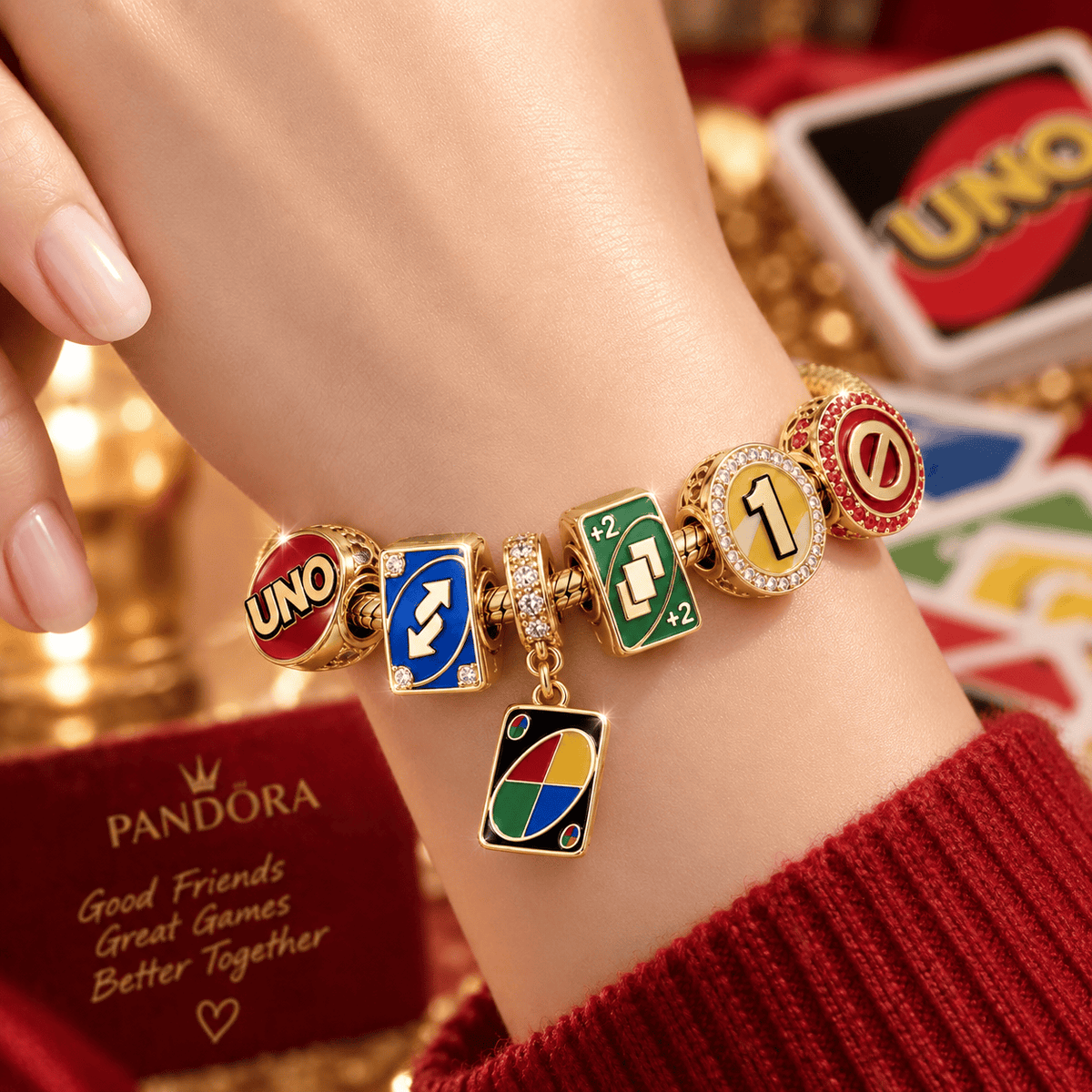 UNO Gold Charm Bracelet Set VTH