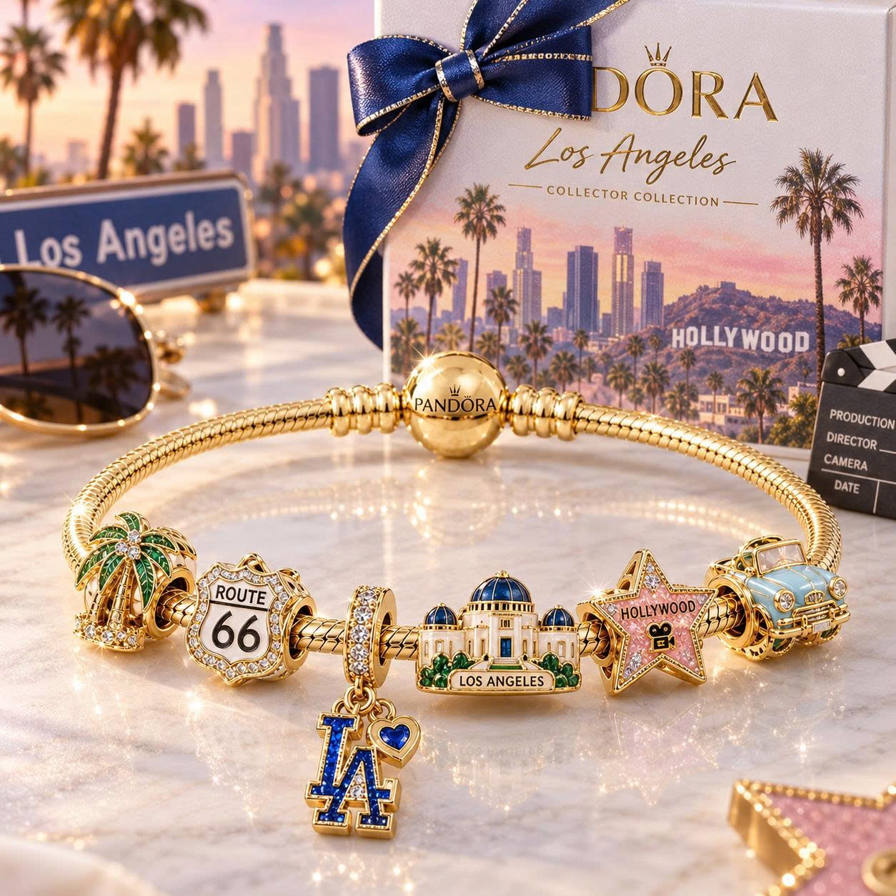 LAS Gold Charm Bracelet Set VTH