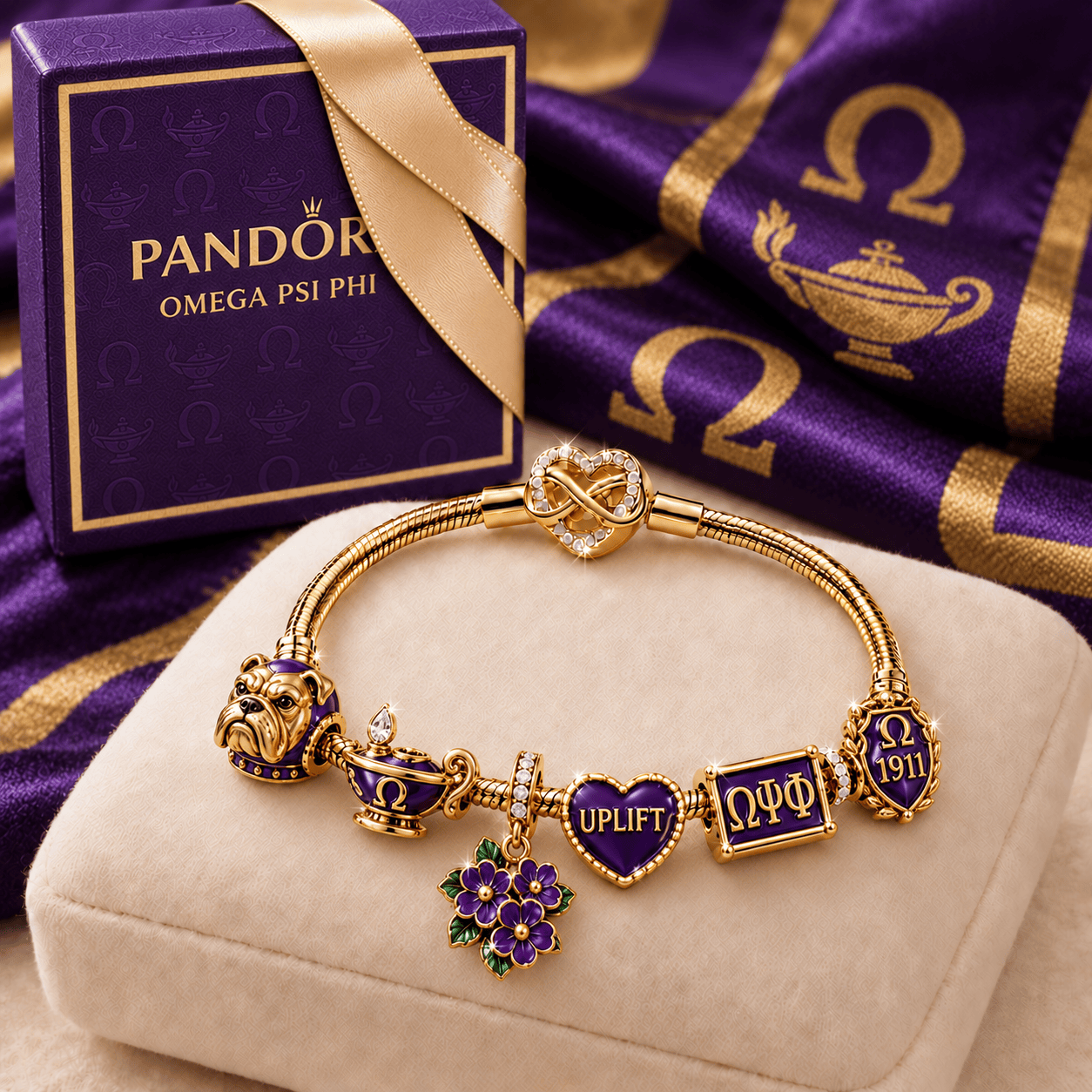 OMPP Rose Gold Charm Bracelet Set TMH