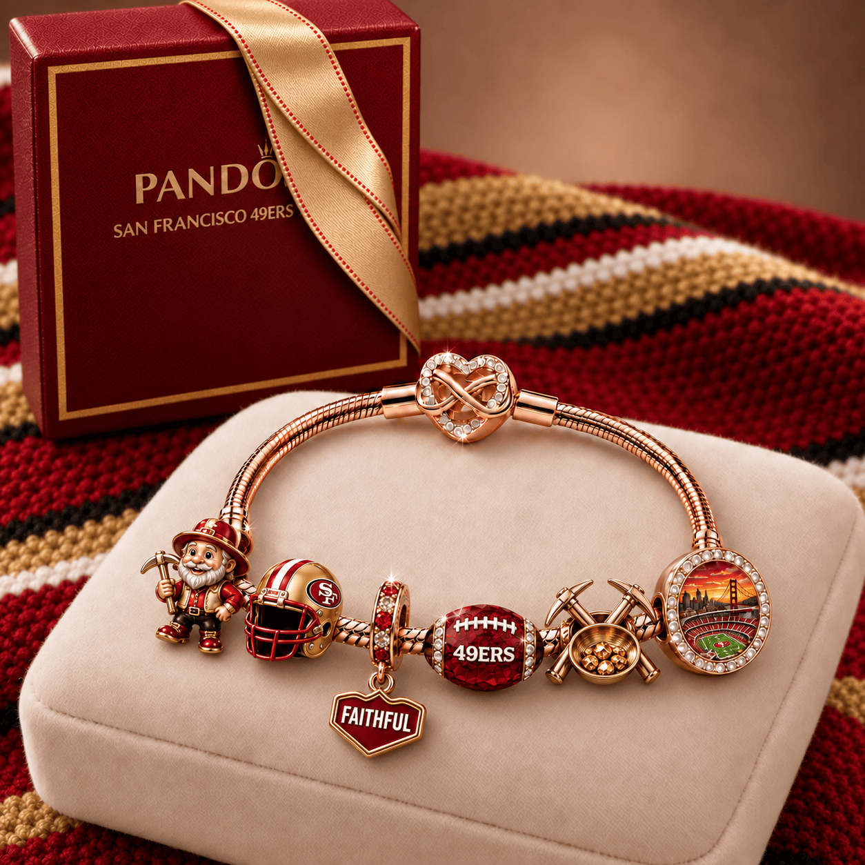 SF49 Rose Gold Charm Bracelet Set TMH