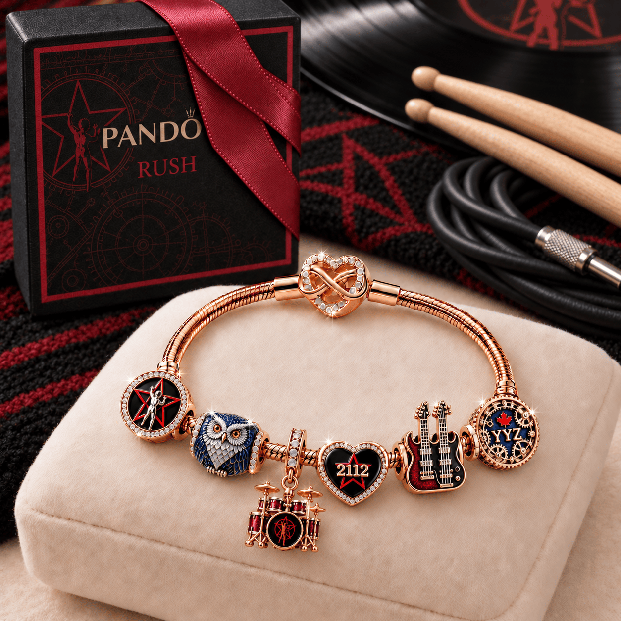 RSH Rose Gold Charm Bracelet Set TMH