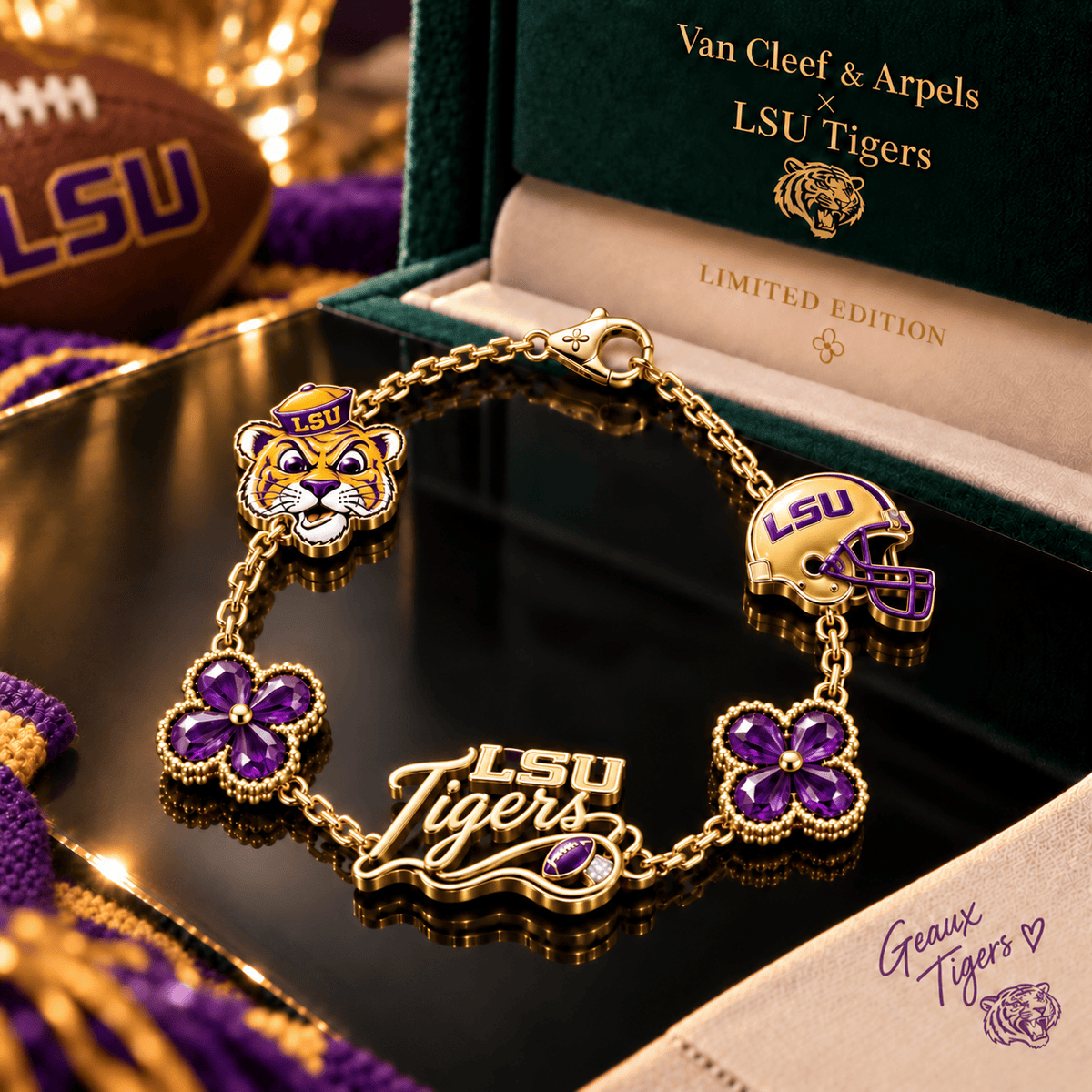 LSU Premium Gold Bracelet TTTT
