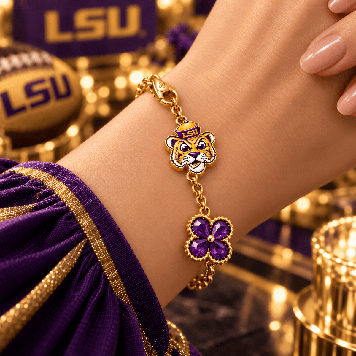 LSU Premium Gold Bracelet TTTT