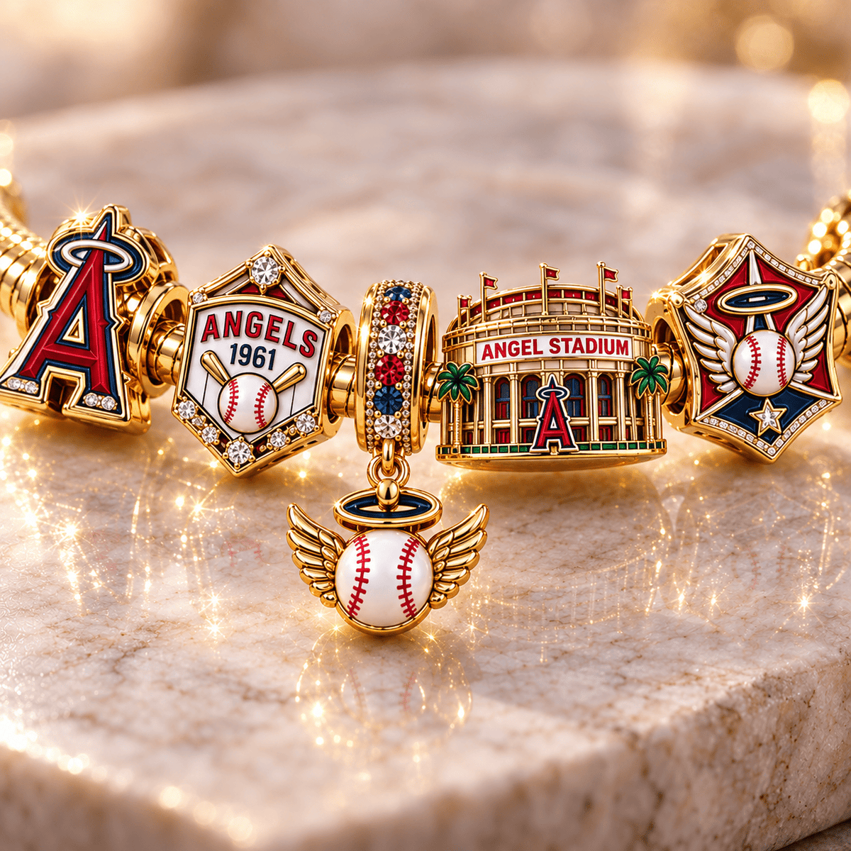 LAA Gold Charm Bracelet Set NHVH