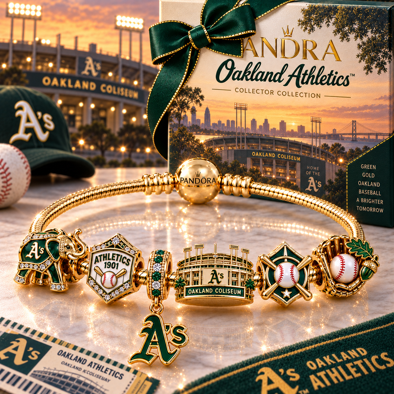 OKAA Gold Charm Bracelet Set NHVH