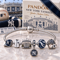 NYY Silver Charm Bracelet Set NHVH