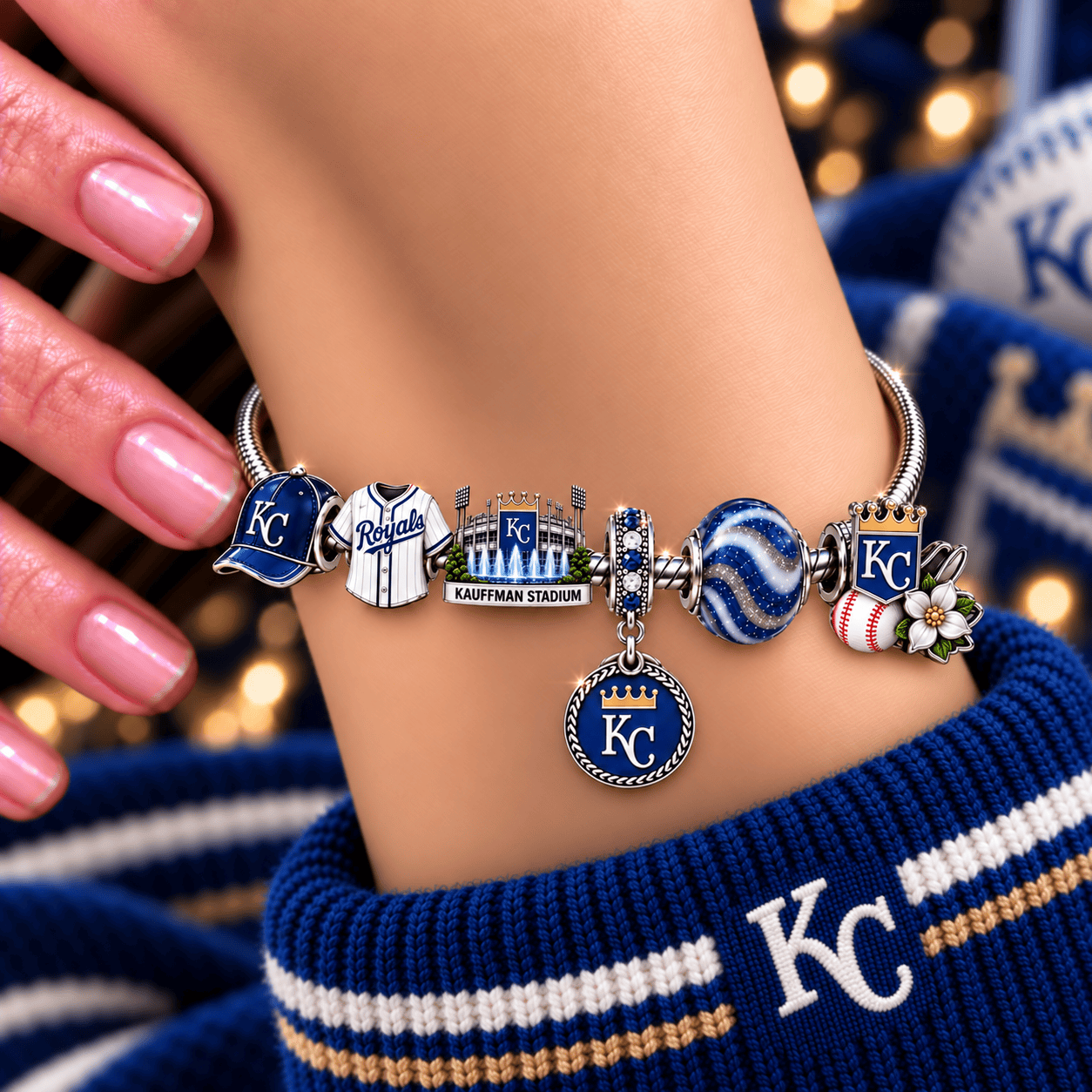 KCR Silver Charm Bracelet Set NHVH