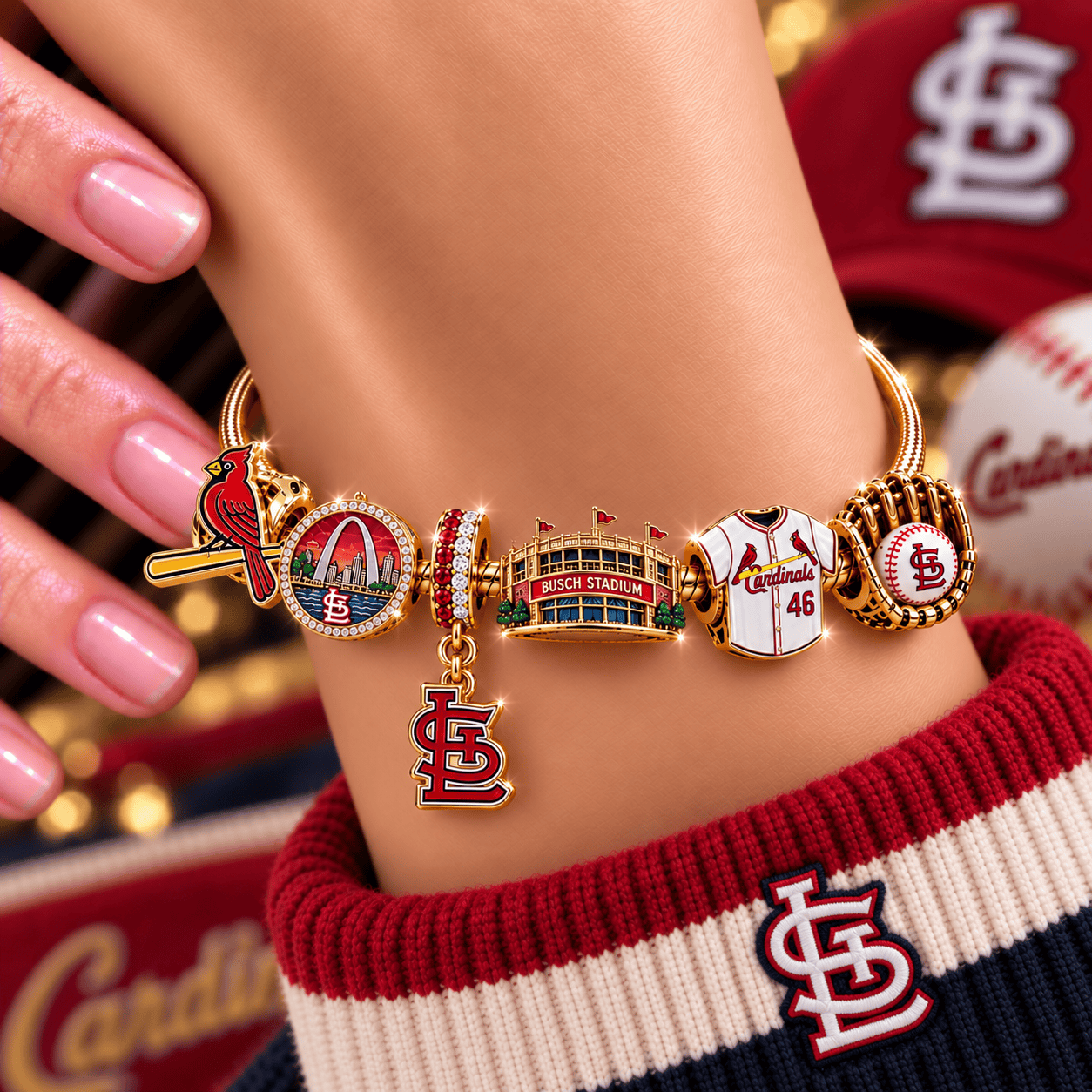 SLVC Gold Charm Bracelet Set NHVH