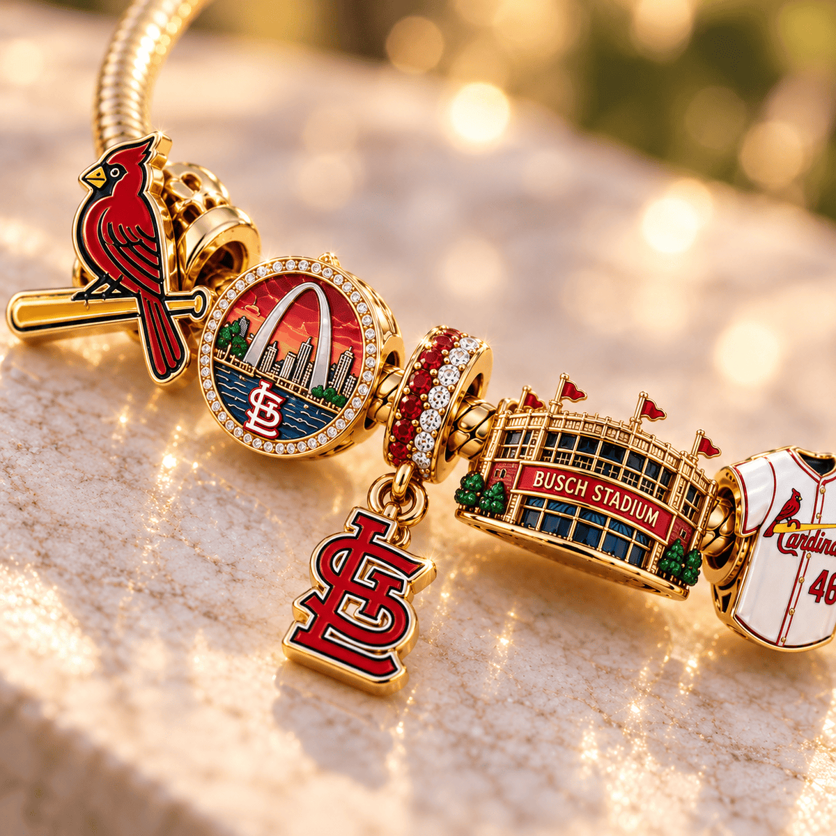 SLVC Gold Charm Bracelet Set NHVH