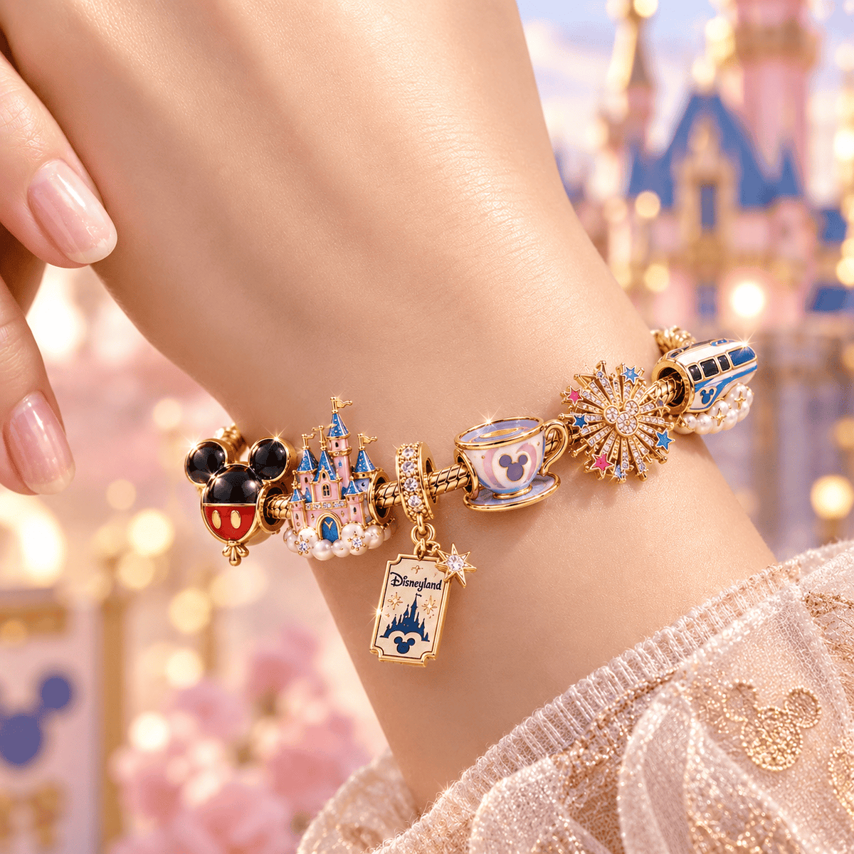 DNL Gold Charm Bracelet Set VTH