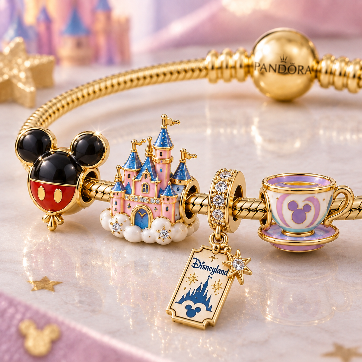DNL Gold Charm Bracelet Set VTH
