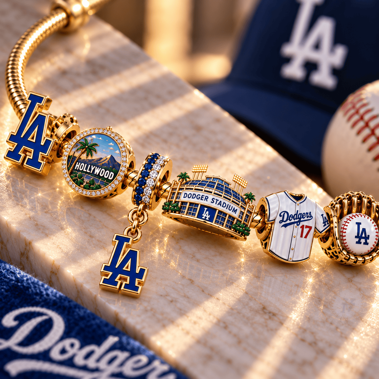 LAD Gold Charm Bracelet Set NHVH