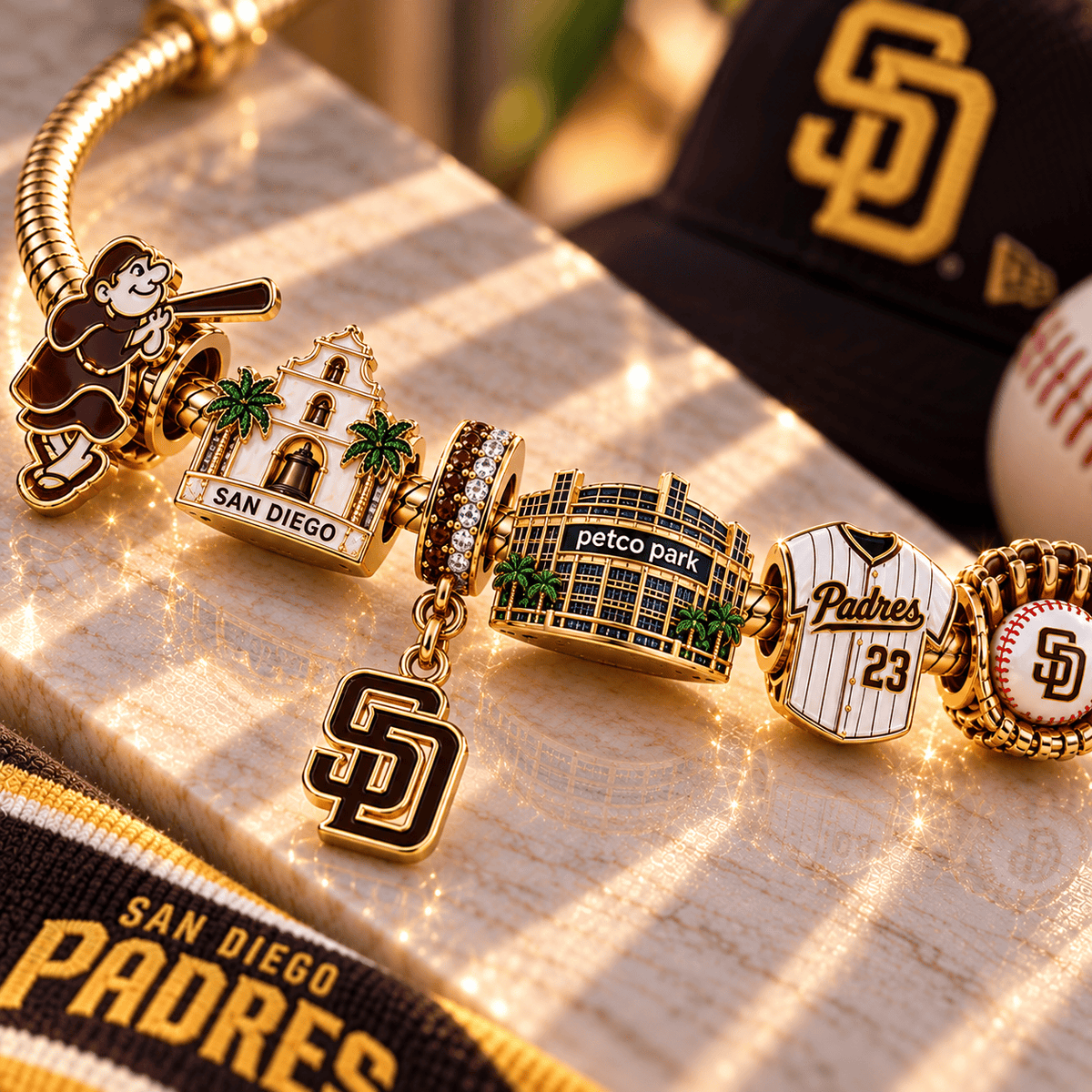 SDP Gold Charm Bracelet Set NHVH