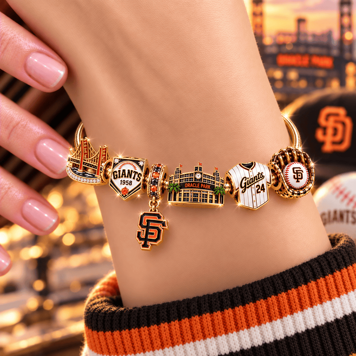 SFG Gold Charm Bracelet Set NHVH