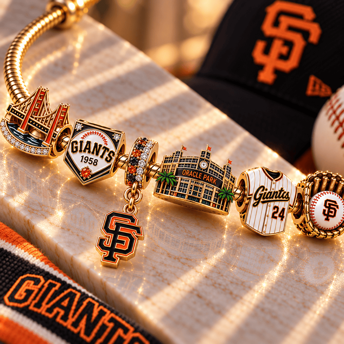 SFG Gold Charm Bracelet Set NHVH