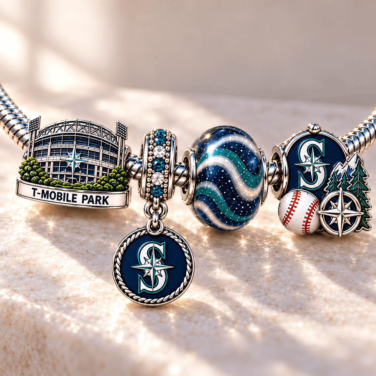 STMR Silver Charm Bracelet Set NHVH