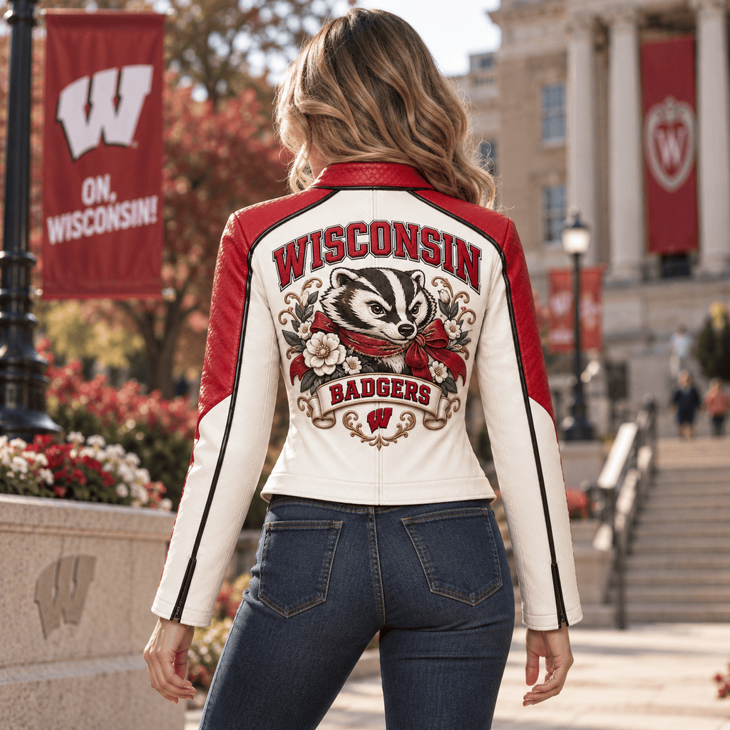 Premium WBG Cropped Leather Zipper Jacket PVNA