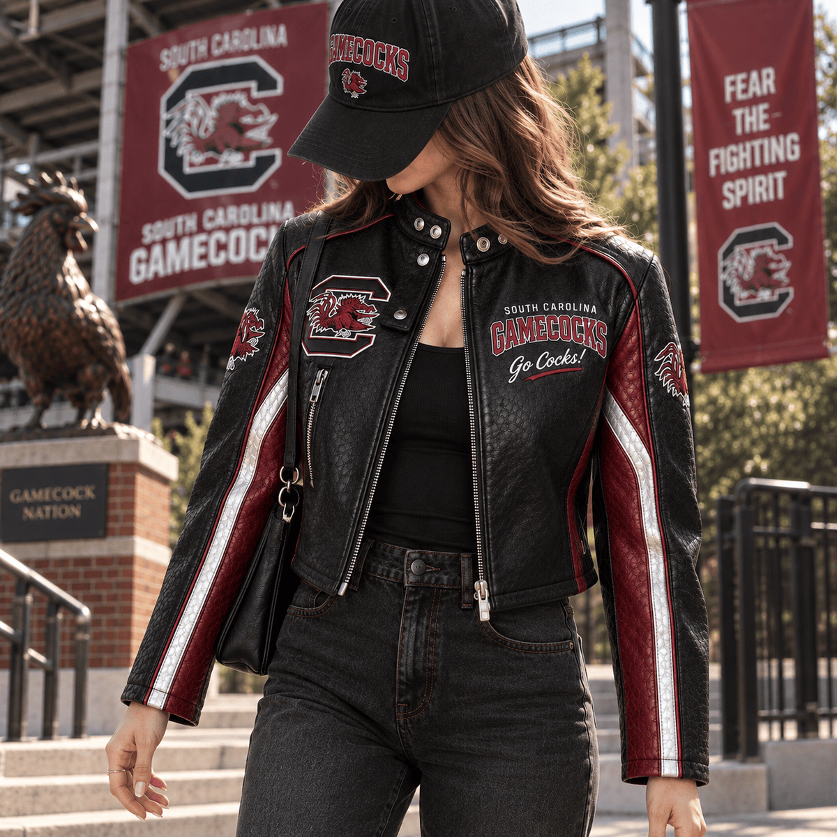 Premium SCG Cropped Leather Zipper Jacket PVNA