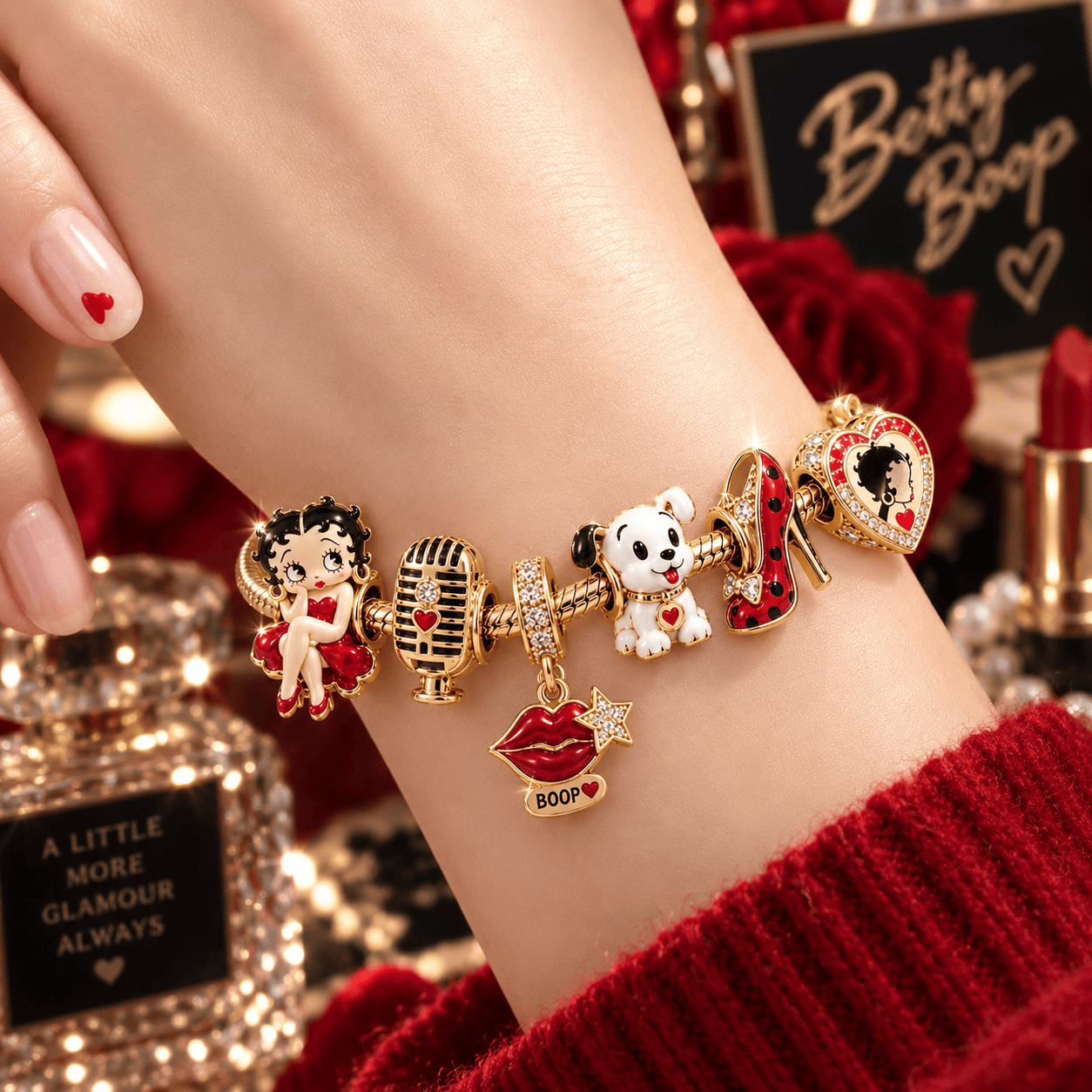 BTB Gold Charm Bracelet Set VTH